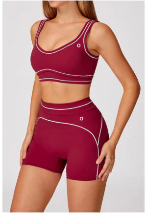 set 2pcs crop and short yoga premium